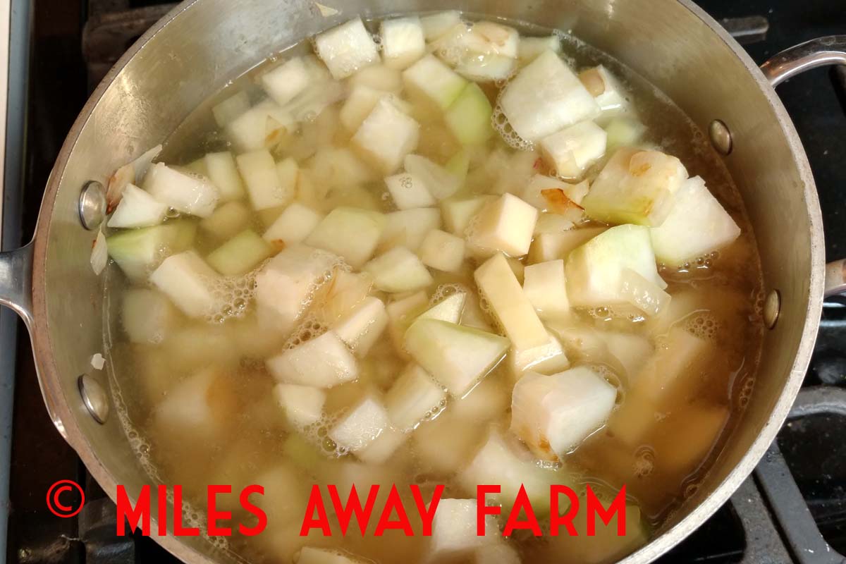 diced kohlrabi for soup