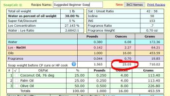Beginning Soap Recipe Screen Shot